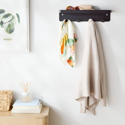 Metal Wall Organizer 4 Hook Solid - Brightroom