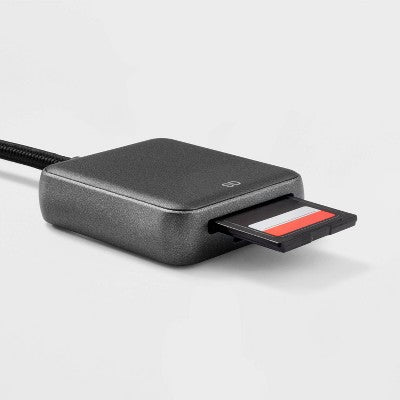 90MB/s Card Reader - heyday  Black: USB & USB-C Connectivity