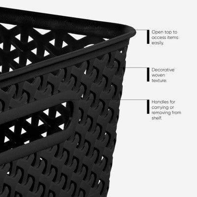 Y-Weave Small Decorative Storage Basket - Brightroom 9.8 x 7.5 x 3.9 Inch