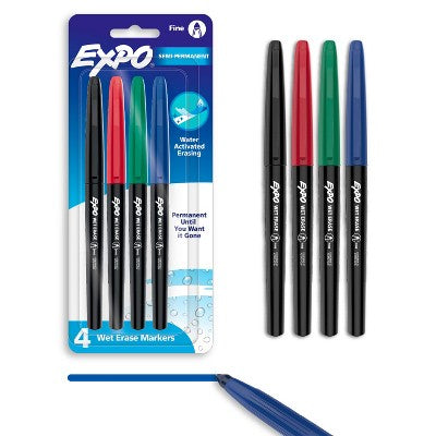 Expo 4ct Wet Erase Fine Tip Markers