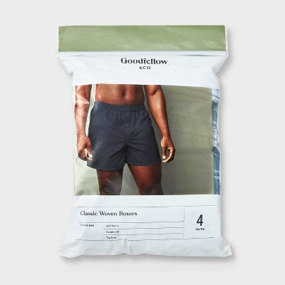 Men's S (28/30)4pk Striped Woven Boxer Shorts - Goodfellow & Co Blue