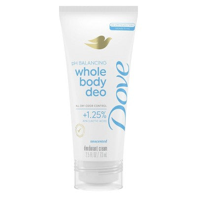 Dove Beauty Unscented Whole Body Deodorant Cream - Aluminum Free - 2.5 fl oz