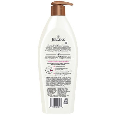 Jergens Hyrdating Coconut Hand and Body Lotion For Dry Skin, Dermatologist Tested - 16.8 fl oz