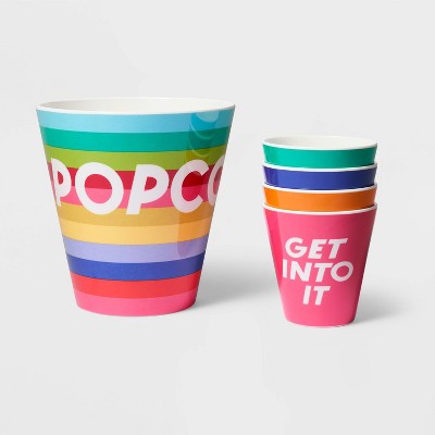 5pc Melamine Popcorn Bowl Set