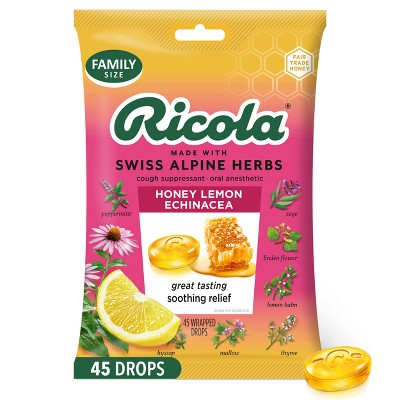Ricola Cough Drops - Honey Lemon with Echinacea - 45ct *Exp 10/28/2027*