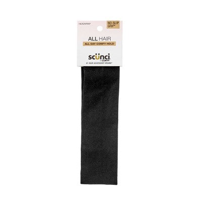 sc nci No-Slip Grip Hosiery Nylon Headband - Black - All Hair