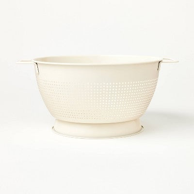 5qt Stainless Steel Colander Cream - Figmint