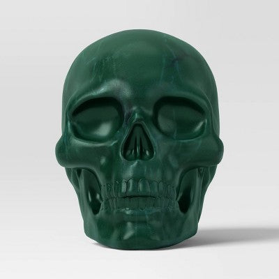 Plastic Skull Figurine - Hyde and EEK! Boutique  Rich Dark Green