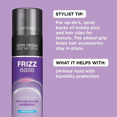 John Frieda Frizz Ease Moisture Barrier Firm Hold Hairspray, Anti Frizz Hairspray - 12oz