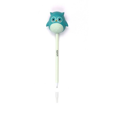Yoobi Novelty Ballpoint Pen Squishy Topper Teal Owl