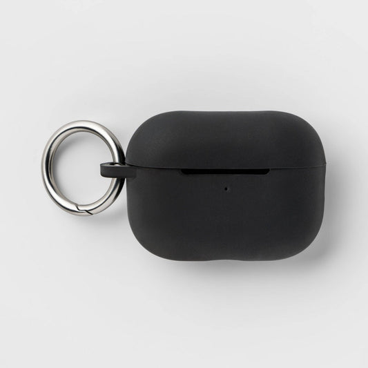 Apple AirPods Pro (1/2 Generation) Silicone Case with Clip - heyday  Black