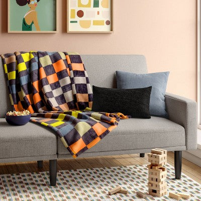 Novelty Recycled Printed Plush Throw Squares