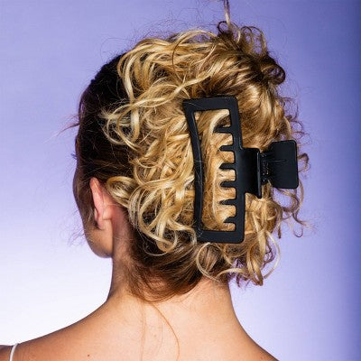Gimme Beauty Thick Rectangle XL Double Teeth Claw Clip - Black