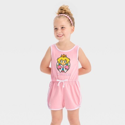 Girls' 2T  Nintendo Princess Peach Romper - Pink