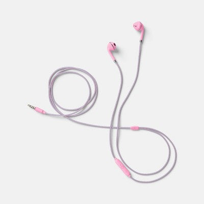 Wired Earbuds - heyday  Candy Pink: 3.5mm Jack, Built-In Microphone