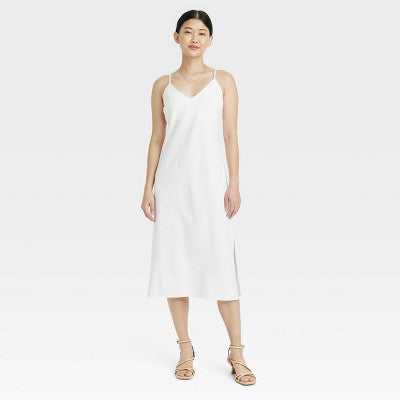 Women's Linen Slip Dress - A New Day  White **Size Women XS**