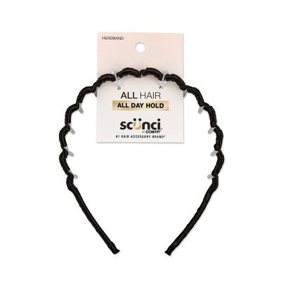 scunci Fabric Covered Zigzag Headband - Black - All Hair