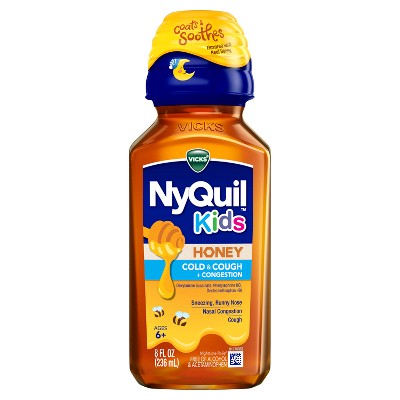 Vicks Kids NyQuil Honey Cold & Cough Medicine Liquid - 8 fl oz *Exp 10/2025*