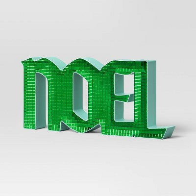 Mirrored 'Noel' Christmas Tabletop - Green - Wondershop