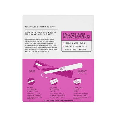 The Honey Pot Company, Organic Cotton Regular Applicator Tampons - 18ct