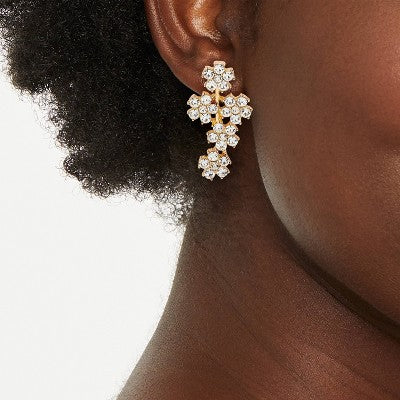 Floral Stone Cluster Earrings