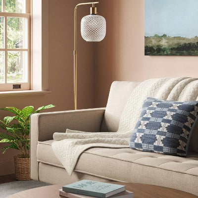 Square Heritage Geometric Polyester Throw Pillow - Threshold