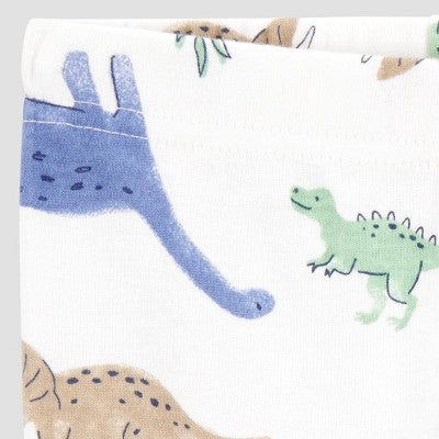 Boys' 12M Carter's Just One You  Baby 2pk Pants - Green/White Dinosaur Pattern, Slim Fit, Pull-On Style
