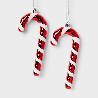 2ct Candy Cane Christmas Tree Ornament Set Red/White - Wondershop