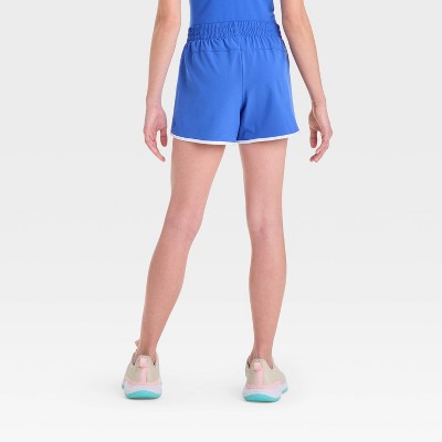 Girls' Woven Piped Shorts - Royal Blue **Size Girls Large**