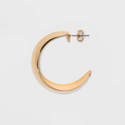 Thin Smooth Medium Hoop Earrings - A New Day  Gold