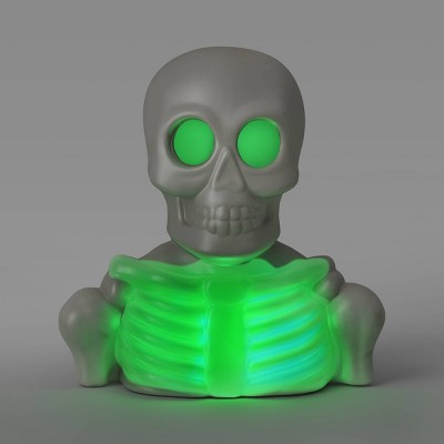 Lit Plastic Skeleton Bust Figurine