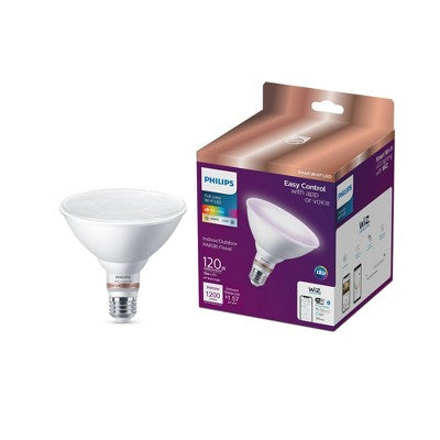 Philips Smart 120W Color PAR38 1P: LED Light Bulb, 13W, Multicolored, Dimmable, Voice Control, 1200 Lumens, E26 Base, 22.8-Year Life