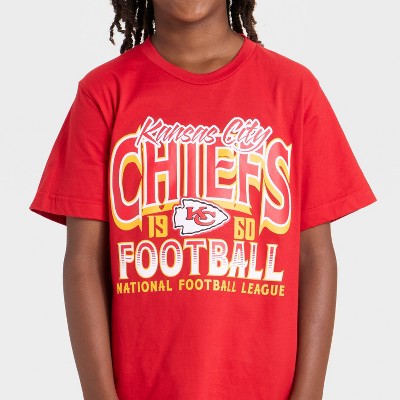 Boys' Size L Kansas City Chiefs Oversized Short Sleeve Graphic T-Shirt - Red