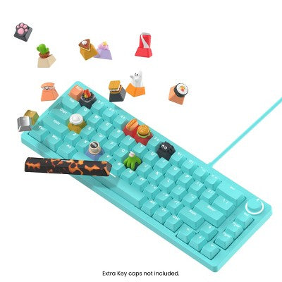 North Base Computer Keyboard - Blue: Compact Mechanical USB-A with Backlit Keys, 60% Layout