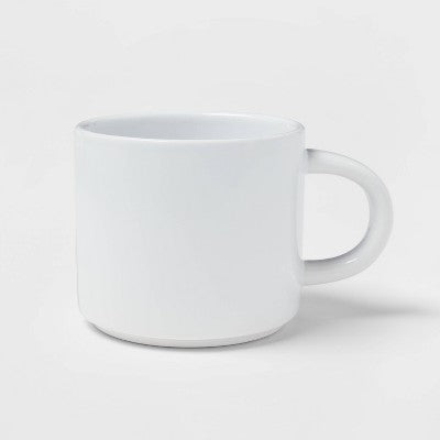 16oz Stoneware Stella Mug White - Threshold : Dishwasher & Microwave Safe, Coffee & Holiday Drinkware