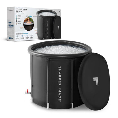 Sharper Image Portable Ice Bath 31.5"x29.5" Oval Plunge Pool: PVC Frame & Liner