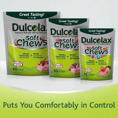 Dulcolax Digestive Soft Chews for Kids - Watermelon - 15ct *Exp 8/26*
