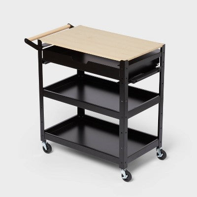 3 Tier Metal Rolling Service Cart - Brightroom