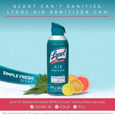 Lysol Air Sanitizer Spray - Simple Fresh - 10oz/2ct