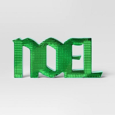 Mirrored 'Noel' Christmas Tabletop - Green - Wondershop