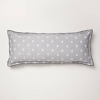 36x14 Clip Dobby Lumbar Throw Pillow Cover Washed Blue - Hearth & Hand  with Magnolia