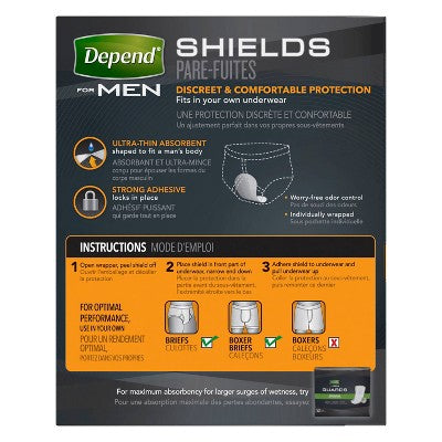 Depend Shields For Men - Light Absorbency - 58ct