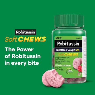 Robitussin Nighttime Cough Soft Chewable Tablets - Cooling Berry - 20ct *Exp 2025/09*