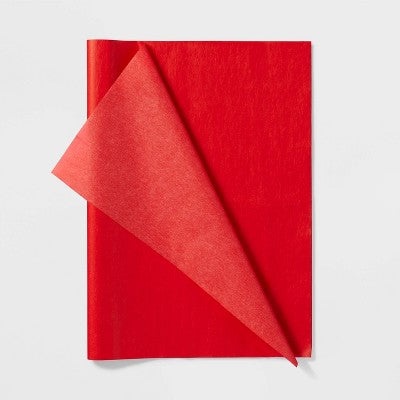 8ct Pegged Tissue Paper Red - Spritz : Gift Packaging Accessories for All Occasions, Solid Pattern, 16.5 x 24