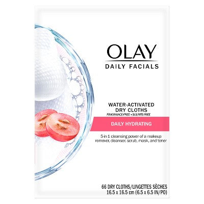 Olay Daily Facials Hydrating Cleansing Cloths - Scented - 66ct *Damaged Box*