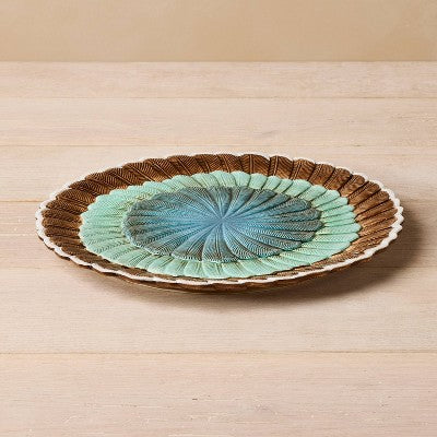 13 Inch Feathers Stoneware Round Serving Platter - John Derian for Target