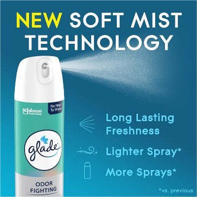 Glade Odor Fighting Soft Mist Aerosol Room Air Freshener - Sky & Sea Salt - 8oz *Damaged Can*