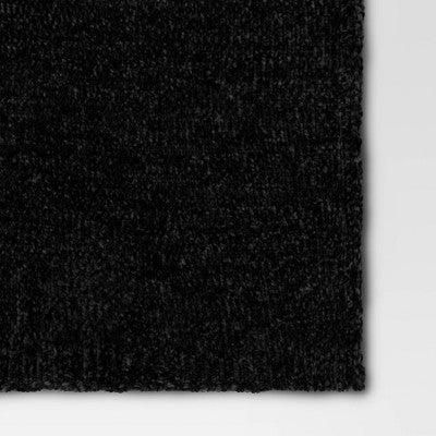 Shiny Chenille Throw Blanket Black - Threshold