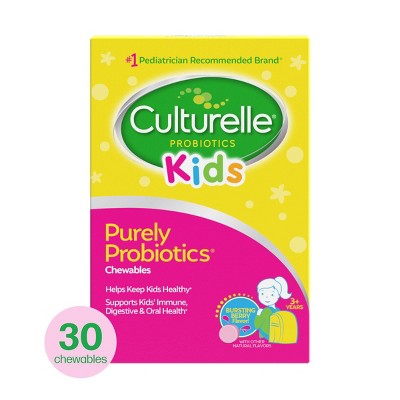 Culturelle Kids Daily Probiotic Chewable Tablets for Immune Support, Digestive and Oral Health - Berry - 30ct *Exp 04/27*