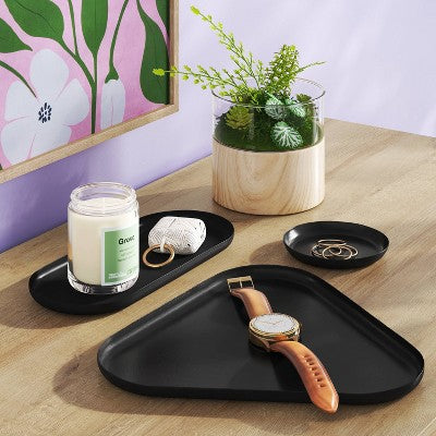 3pk Tray Multishape Black - Room Essentials